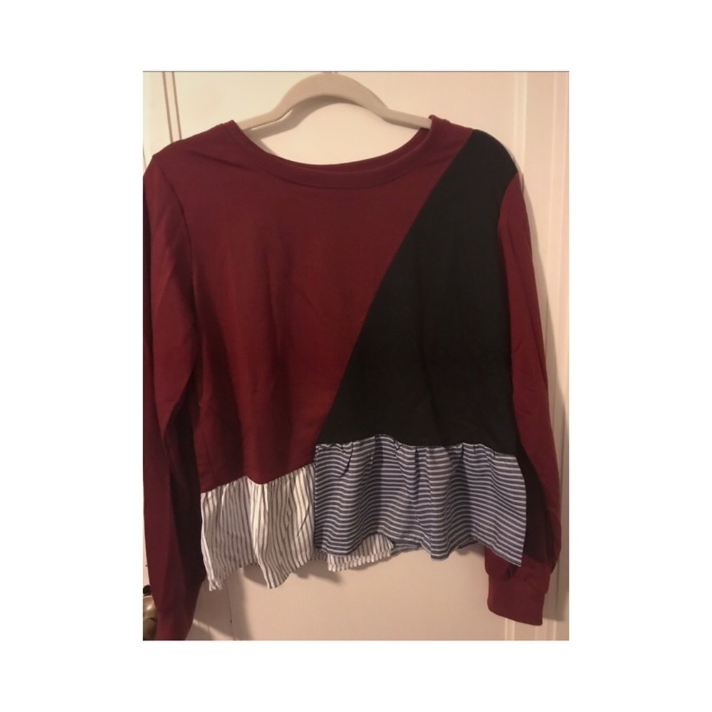 Ruffled Hem Sweatshirt